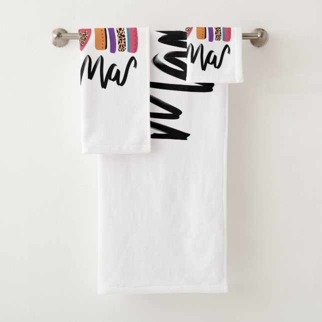 Mama Leopard Rainbow Bath Towel Set (Insitu)