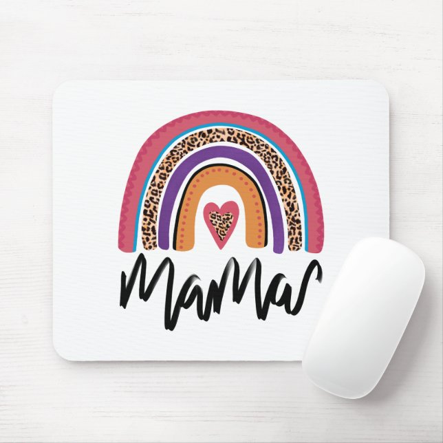 Mama Leopard Rainbow Mouse Pad (With Mouse)