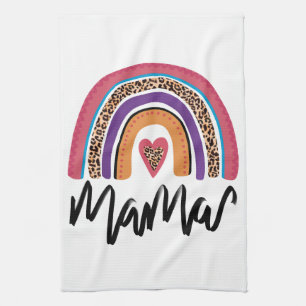 Mama Leopard Rainbow Tea Towel