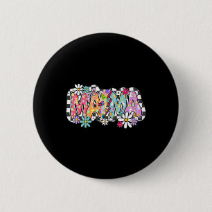 Mama Lightning Bolt Chequered Easter Mum Women Mot 6 Cm Round Badge