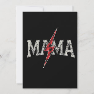 Mama Lightning Bolt Chequered Varsity Mum Women Invitation