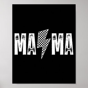 Mama Lightning Bolt Distressed Graphic Retro Mum Poster