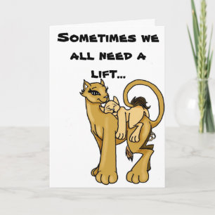 Mama Lion and Sleepy Cub Get Well Soon Card