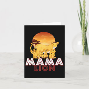 Mama Lion - Big Cat Family Mother Children Tee Card