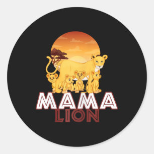 Mama Lion - Big Cat Family Mother Children Tee  Classic Round Sticker