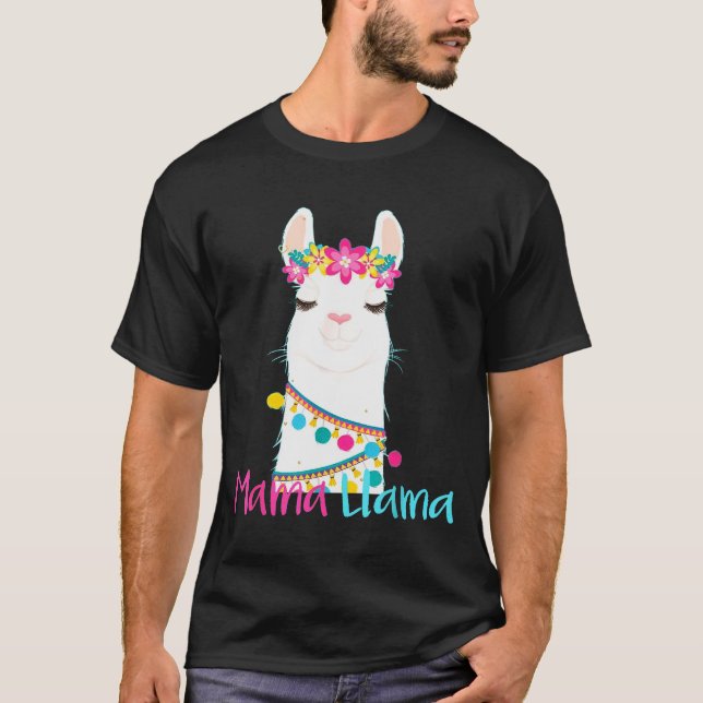 Mama Llama Funny Mother's Day Shirt For Women Mom  (Front)