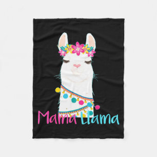 Mama Llama Funny Mother's Day Shirt For Women Mom Fleece Blanket