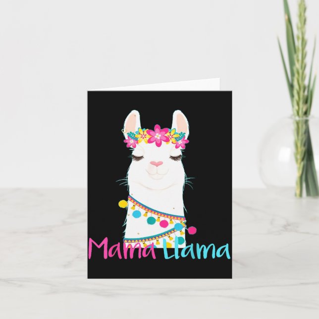 Mama Llama Funny Mother's Day Shirt For Women Mum  Card (Front)