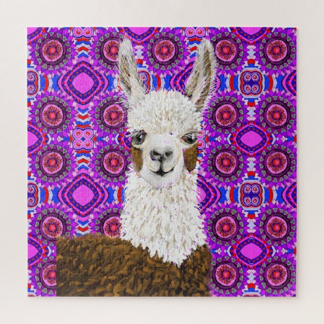 Mama Llama Living In Purple Jigsaw Puzzle (Vertical)
