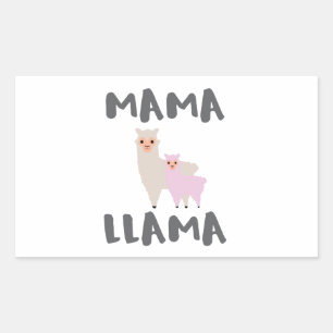 Mama Llama Mum Rectangular Sticker