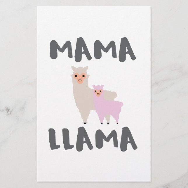 Mama Llama Mum Stationery (Front)