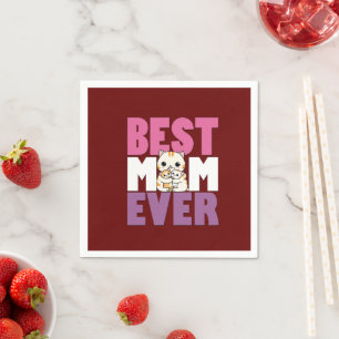 Mama love Mother's day gift for best MOM day Gift Napkin