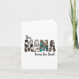 Mama Loves Her Herd Leopard Cowhide For Women Moth Card