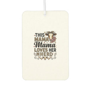 Mama Loves Her Herd Vintage Cow Mum Shirt Design_1 Car Air Freshener