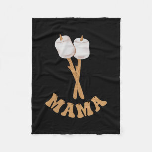 Mama marshmallow happy camper 1st birthday camping fleece blanket