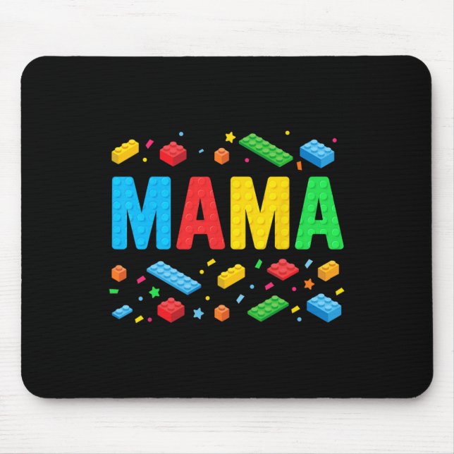 Mama Master Builder Building Bricks Blocks Funny M Mouse Pad (Front)
