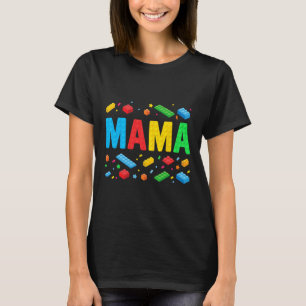 Mama Master Builder Building Bricks Blocks Funny M T-Shirt
