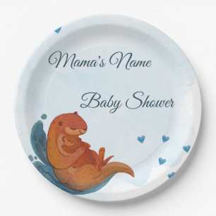 Mama & Me Otter Baby Shower Paper Plate