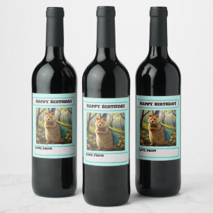 Mama Meerkat Birthday Shopping, Birthday Wine Label