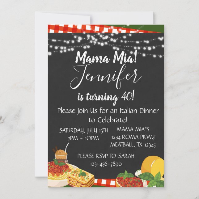 Mama Mia Italian Dinner Party Invitation (Front)