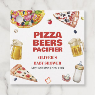Mama Mia Italian Pizza Beer Pacifier Baby Shower Favour Tags