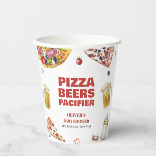 Mama Mia Italian Pizza Beer Pacifier Baby Shower Paper Cups