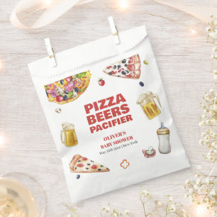 Mama Mia Pizza Beer Pacifier Baby Shower Favour Bag
