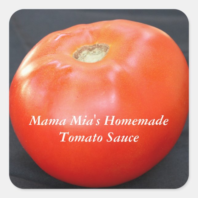 Mama Mia's Homemade Tomato Sauce Customisable Square Sticker (Front)