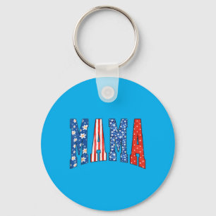 Mama Mini Cute 4th Of July Mum Kids Aamerican Key Ring