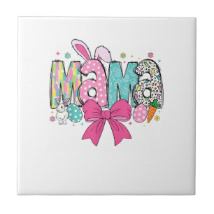 Mama Mini Easter Matching Mama Bunny Easter Day T- Ceramic Tile