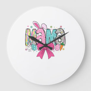 Mama Mini Easter Matching Mama Bunny Easter Day T- Large Clock