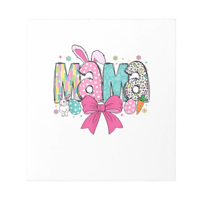 Mama Mini Easter Matching Mama Bunny Easter Day T- Notepad (Front)