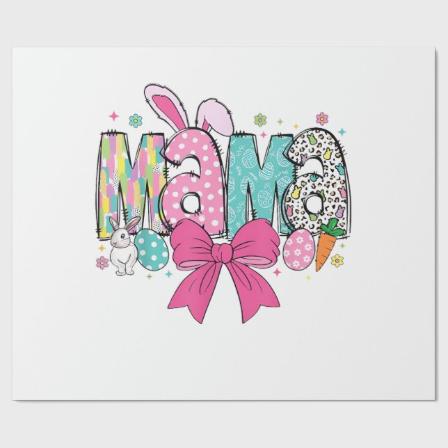 Mama Mini Easter Matching Mama Bunny Easter Day T- Wrapping Paper (Flat)