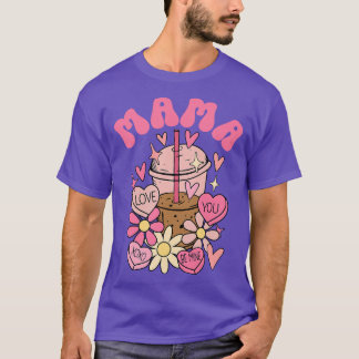 Mama Mini Groovy Valentines Day Mum Daughter Son M T-Shirt
