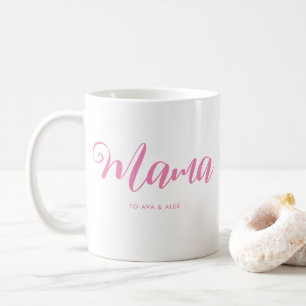 Mama Modern Mum Kids Names Mother's Day Coffee Mug
