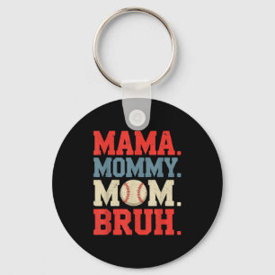 Mama mommy mom bruh baseball for women grandma key ring