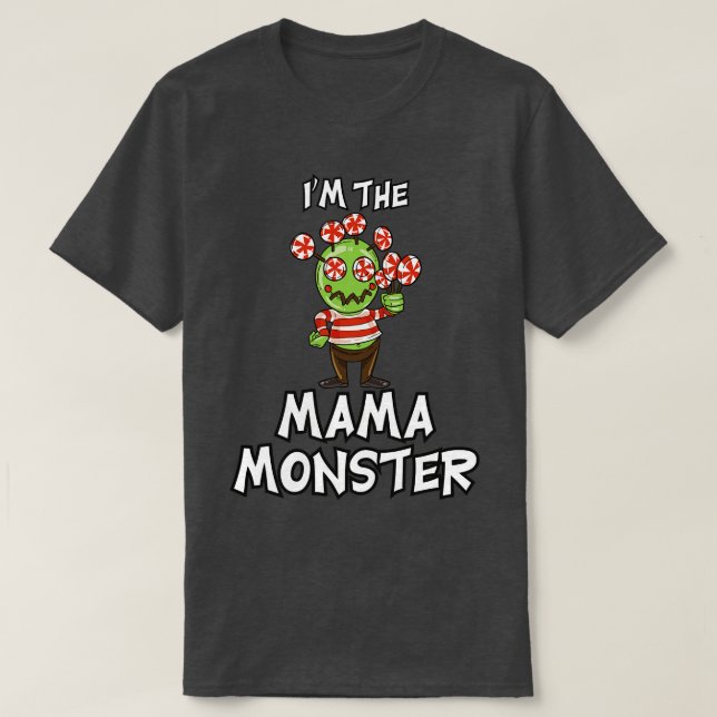 Mama Monster Halloween Matching Family Costume T-Shirt (Design Front)