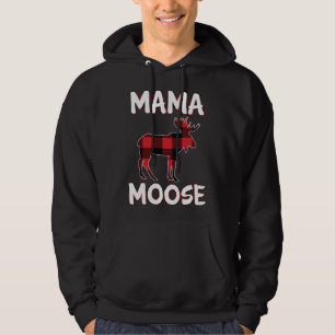 Mama Moose Mum Christmas Family Matching Plaid Hoodie