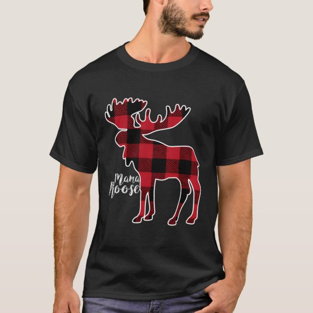 Mama Moose Red Plaid Buffalo Matching Family Pajam T-Shirt (Front)