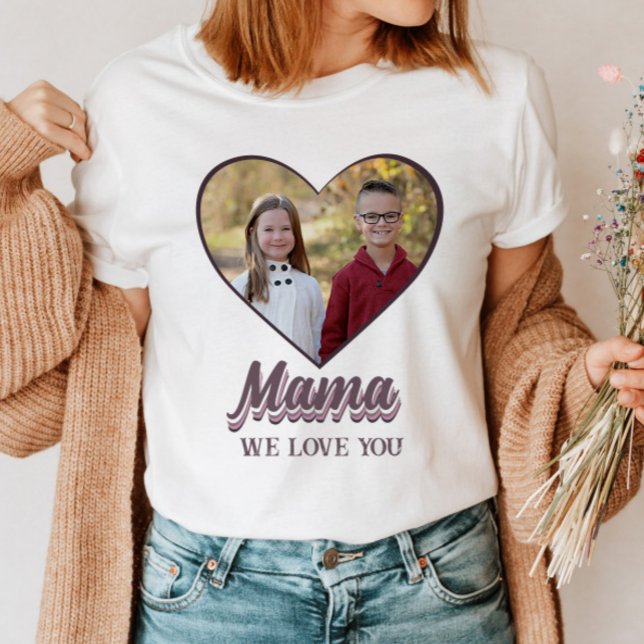 Mama Mother's Day Heart Photo Gift from Kids  T-Shirt (Creator Uploaded)