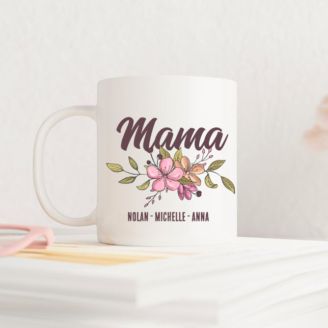 Mama Mother's Day Personalised with Names  Coffee Mug (Creator Uploaded)