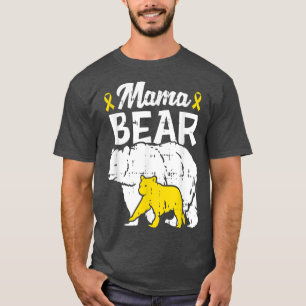 Mama Mum Bear Childhood Cancer Awareness Mum Of A T-Shirt