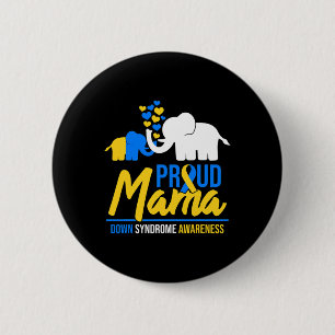 Mama Mum Down Syndrome Awareness Day Cute Elephant 6 Cm Round Badge