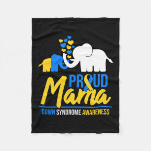 Mama Mum Down Syndrome Awareness Day Cute Elephant Fleece Blanket