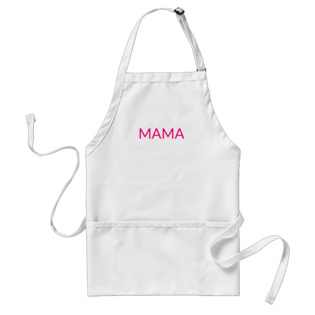 Mama mum in Spanish hot pink fuchsia minimalist Standard Apron (Front)
