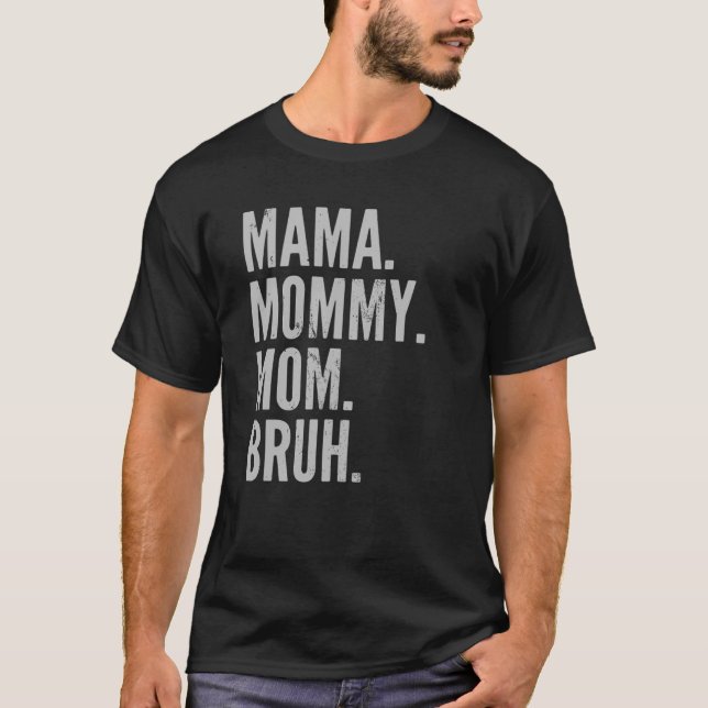 Mama Mummy Mum Bruh Light Autism Awareness Mothers T-Shirt (Front)