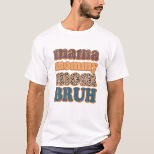 Mama Mummy Mum Bruh Vintage Leopard Boys Girls Kid T-Shirt