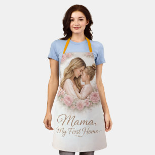 Mama — My First Home   Mother & Daughter Floral Tr Apron