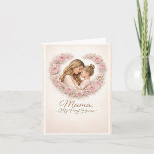 Mama — My First Home   Mother & Daughter Floral Tr Invitation