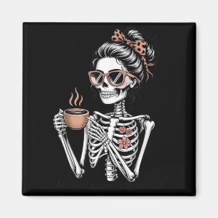Mama Needs Coffee Funny Skeleton Halloween Coffee Magnet